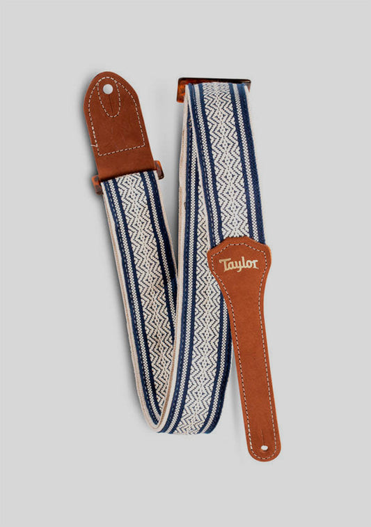 Correa para guitarra Taylor 4016-20 Academy Jacquard Cotton Strap (blanca y azul)