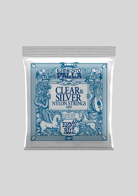 Cuerdas guitarra clásica Ernie Ball  Ernesto Palla Nylon Clear & Silver P02403