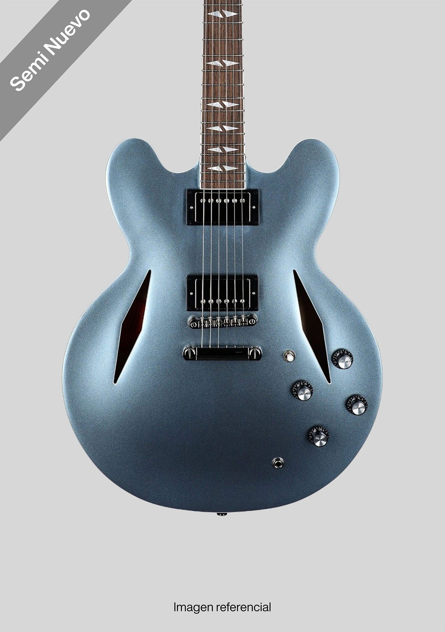 Epiphone DG-335 Dave Grohl Pelham Blue semi nueva año 2023 (incluye hardcase) - Guitarra eléctrica