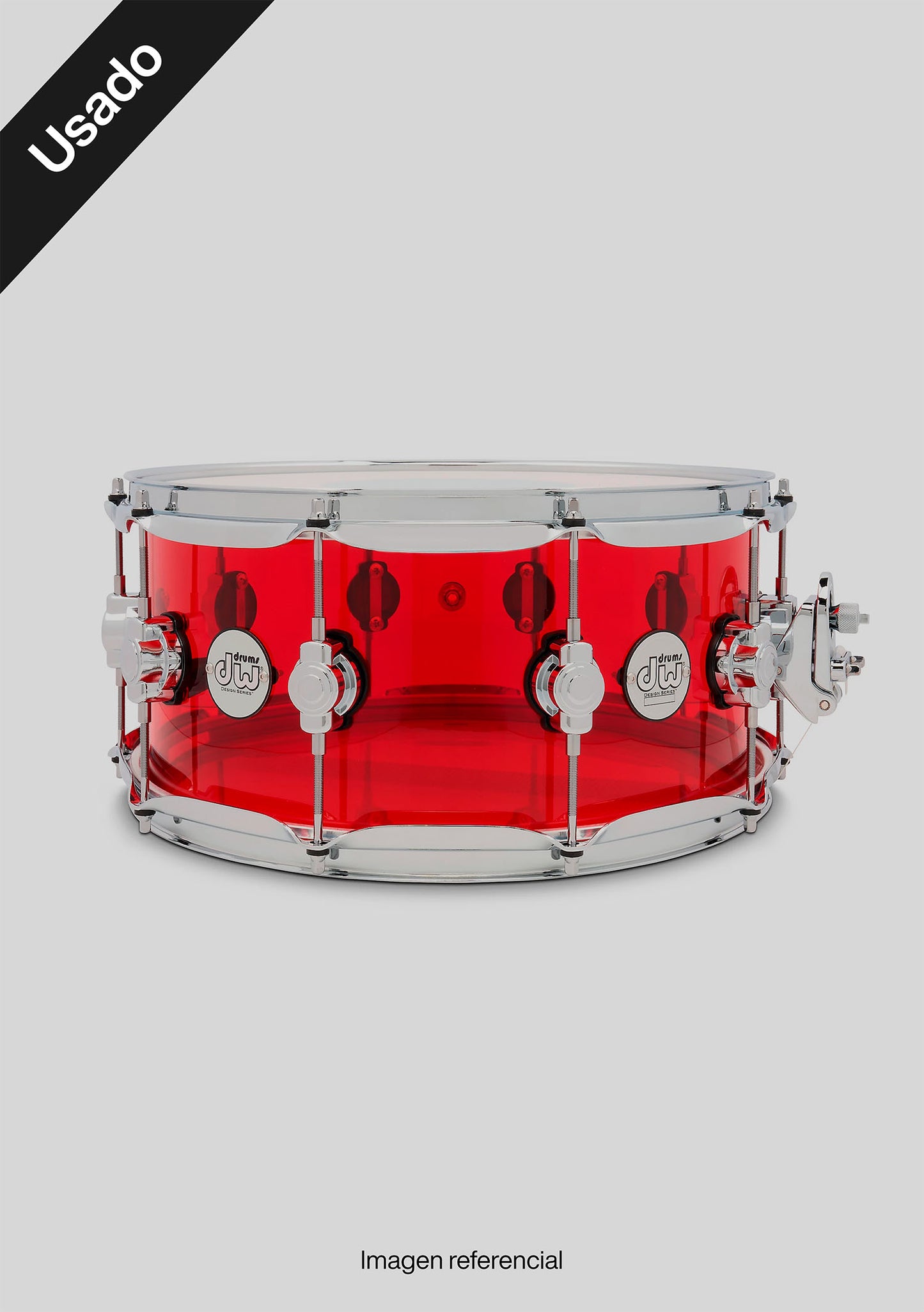 DW Design Series Acrylic Ruby 14x6.5 DDAC6514SSRG usada - Caja