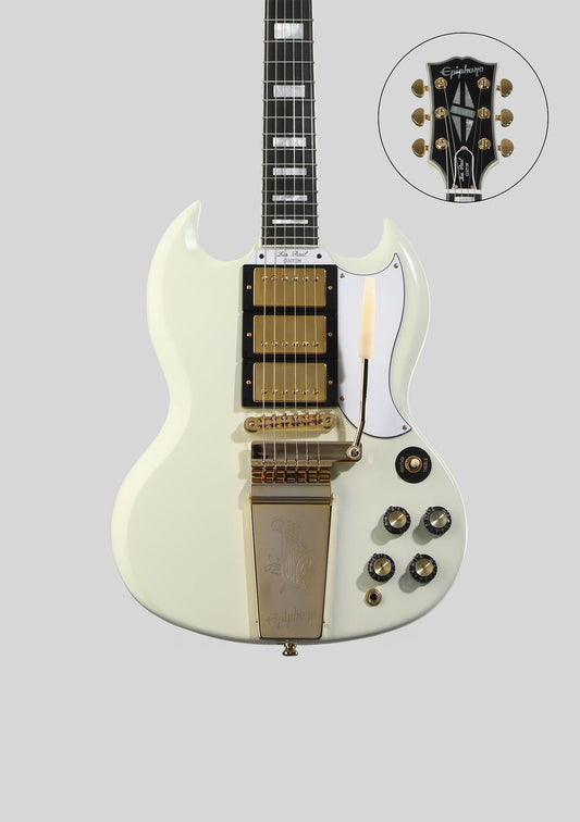 Epiphone 1963 SG Custom whit Maestro Vibrola Classic White - Guitarra eléctrica