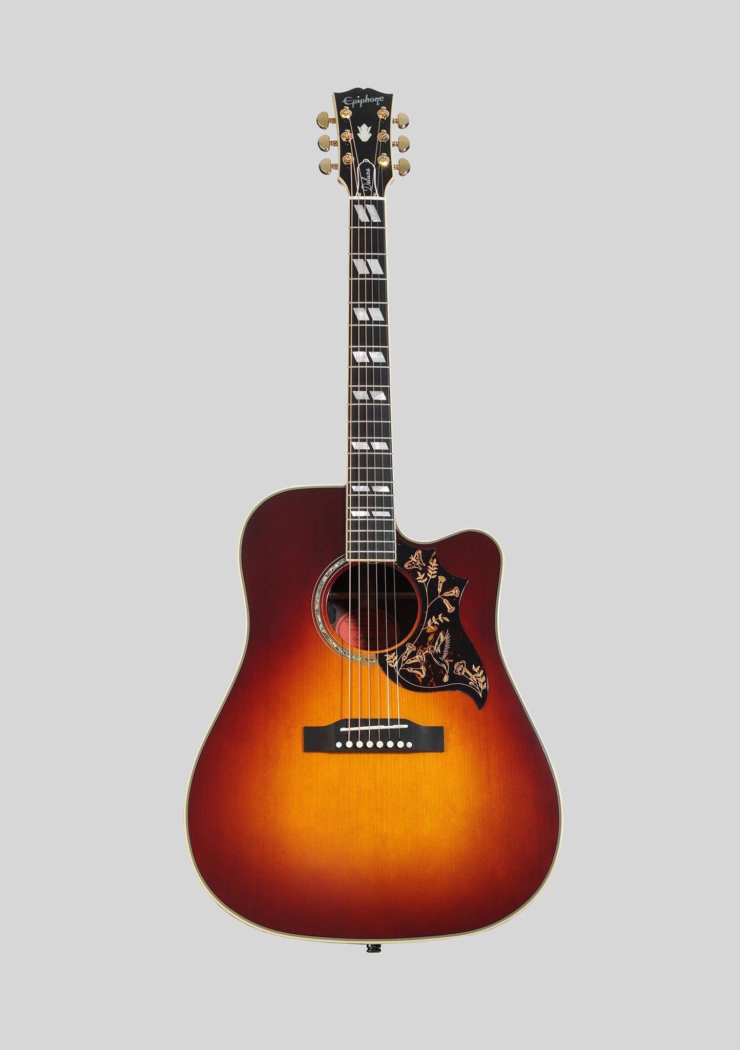 Epiphone Hummingbird Deluxe EC Autumn Burst inspired by Gibson - Guitarra electroacústica