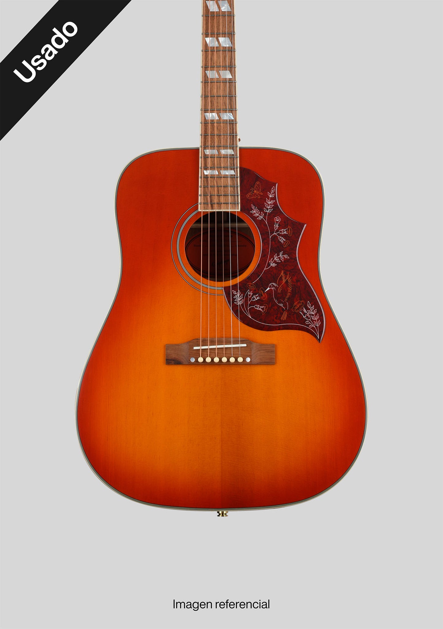 Epiphone Hummingbird Inspired by Gibson Cherry usada año 2022 (incluye hardcase) - Guitarra electroacústicas
