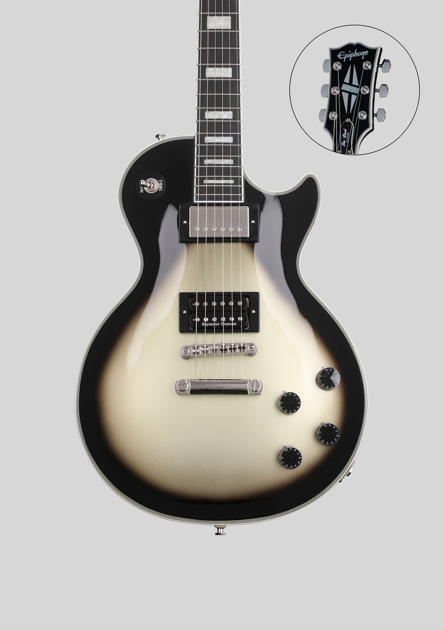 Epiphone Inspired by Gibson Custom Les Paul Custom Adam Jones Silver Burst semi nuevo año 2024 (incluye hardcase) - Guitarra eléctrica
