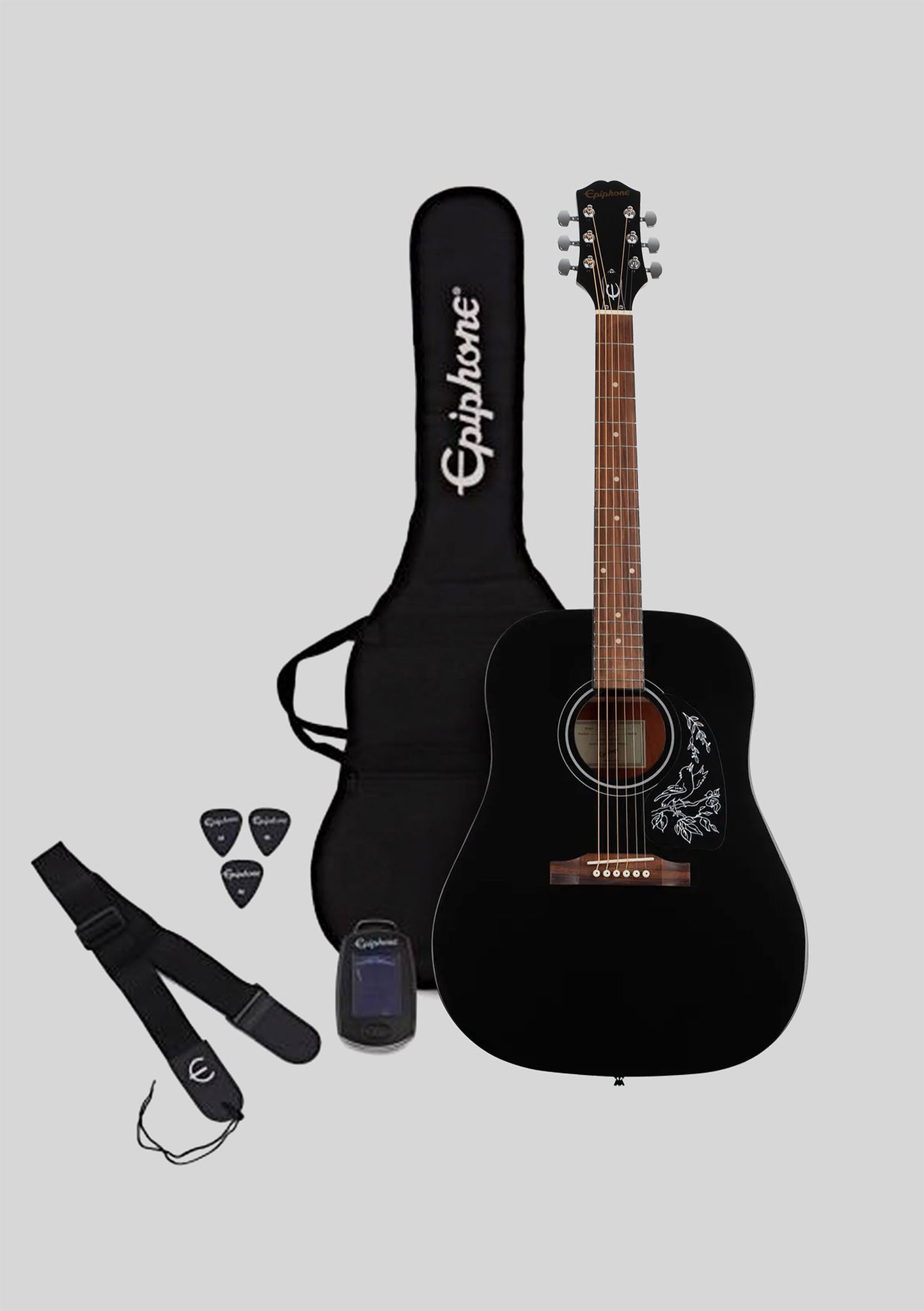 Epiphone Starling color Ebony Pack (guitarra + funda + afinador + uñetas) - Guitarra acústica