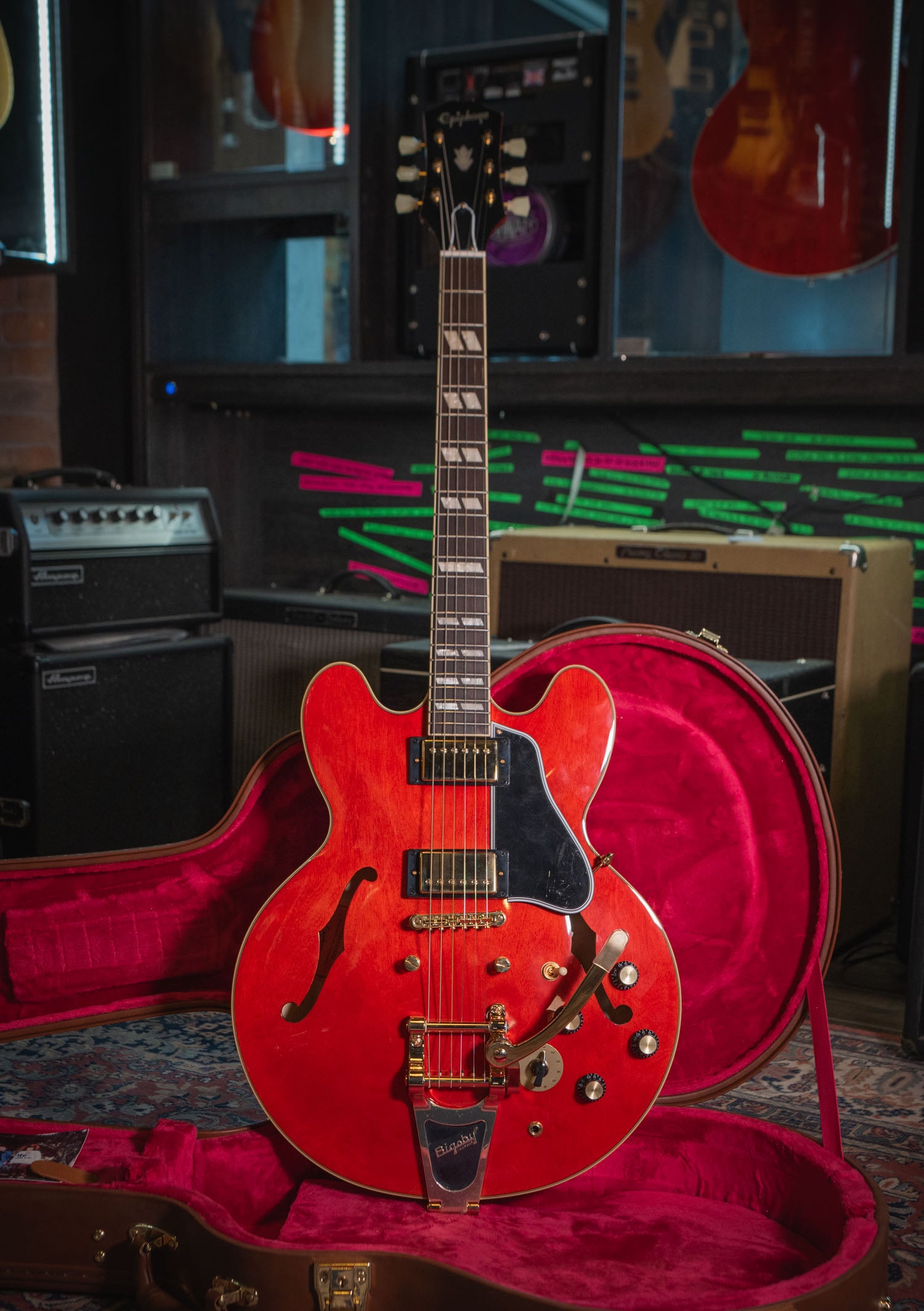 ギター Epiphune EP-PHONE Epiphone Shinichi Ubukata ES-355 Ver.02 Sixties Cherry エレキ