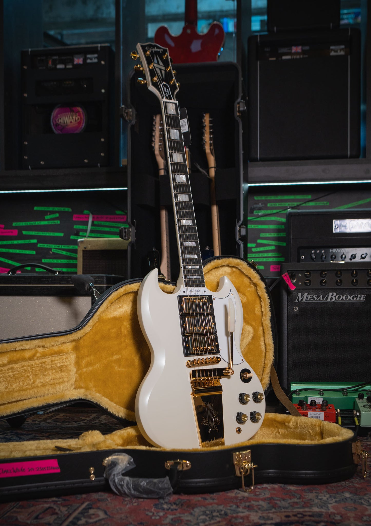Epiphone 1963 SG Custom Maestro Vibrola Classic White - Guitarra eléctrica