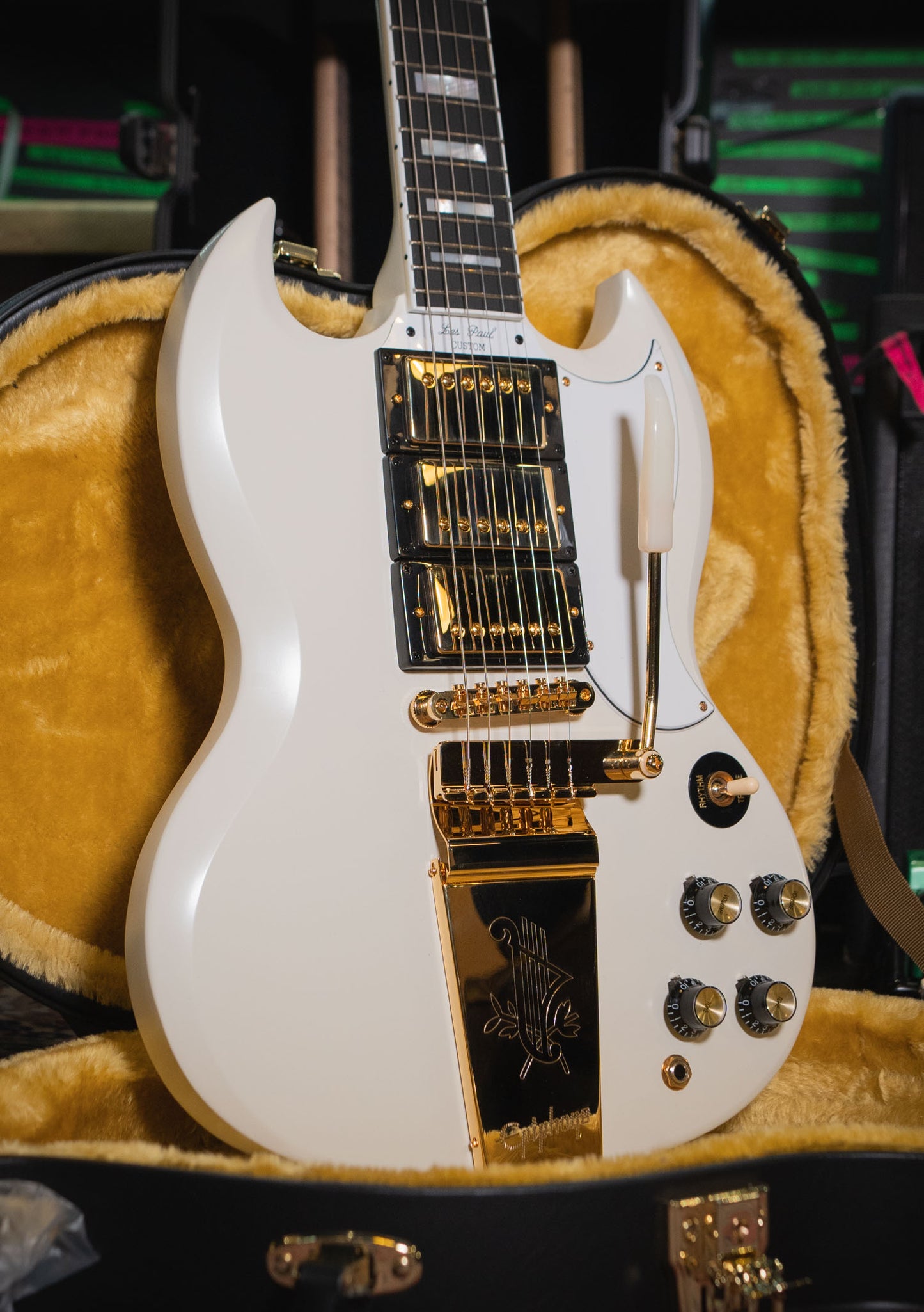 Epiphone 1963 SG Custom Maestro Vibrola Classic White - Guitarra eléctrica