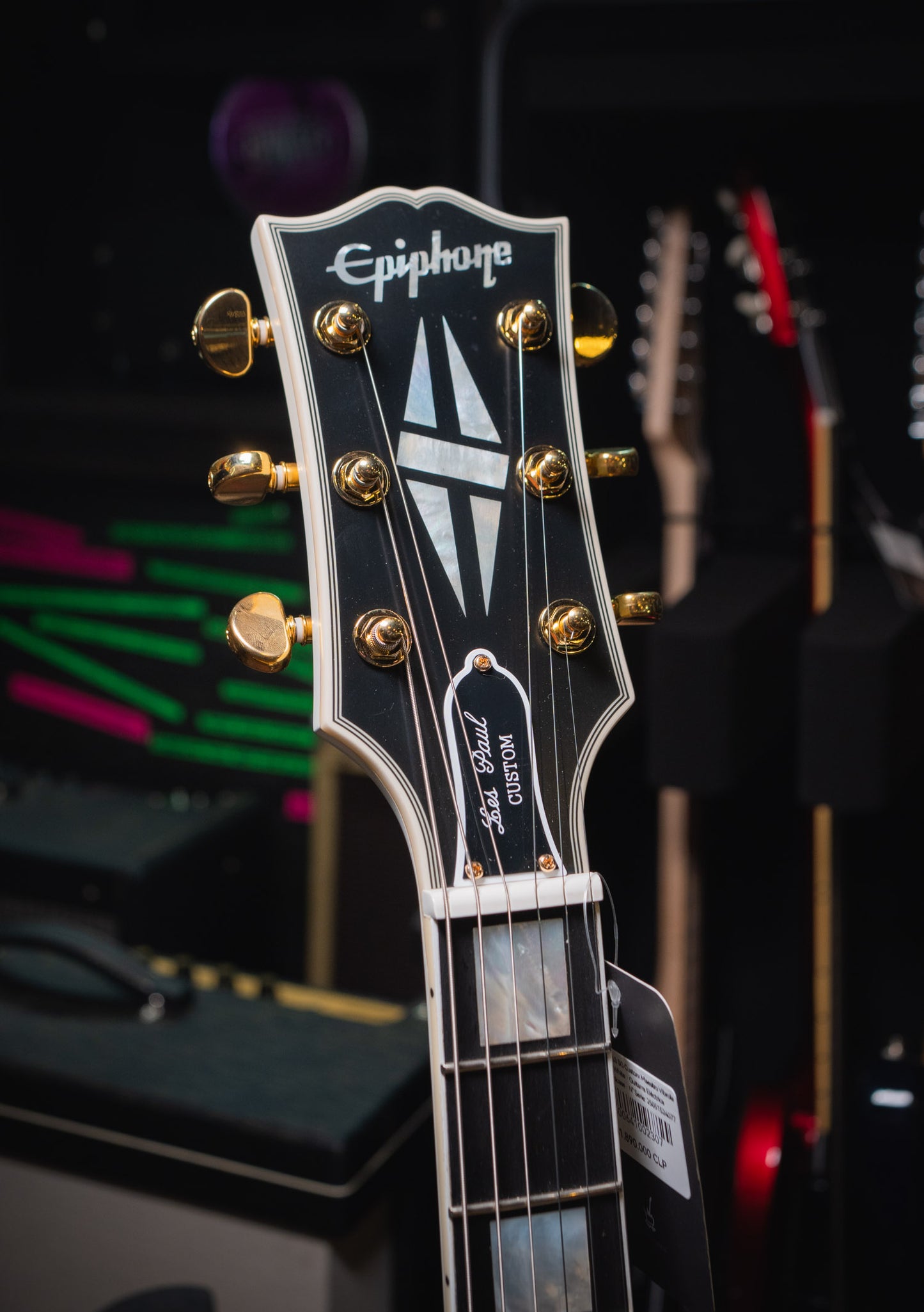 Epiphone 1963 SG Custom Maestro Vibrola Classic White - Guitarra eléctrica