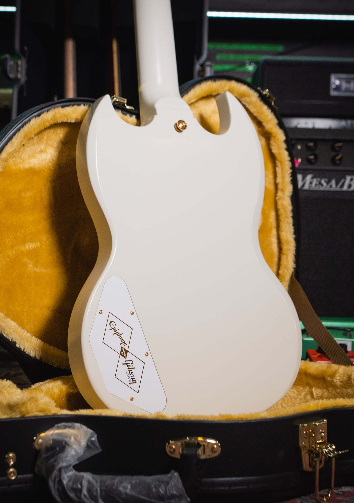 Epiphone 1963 SG Custom Maestro Vibrola Classic White - Guitarra eléctrica