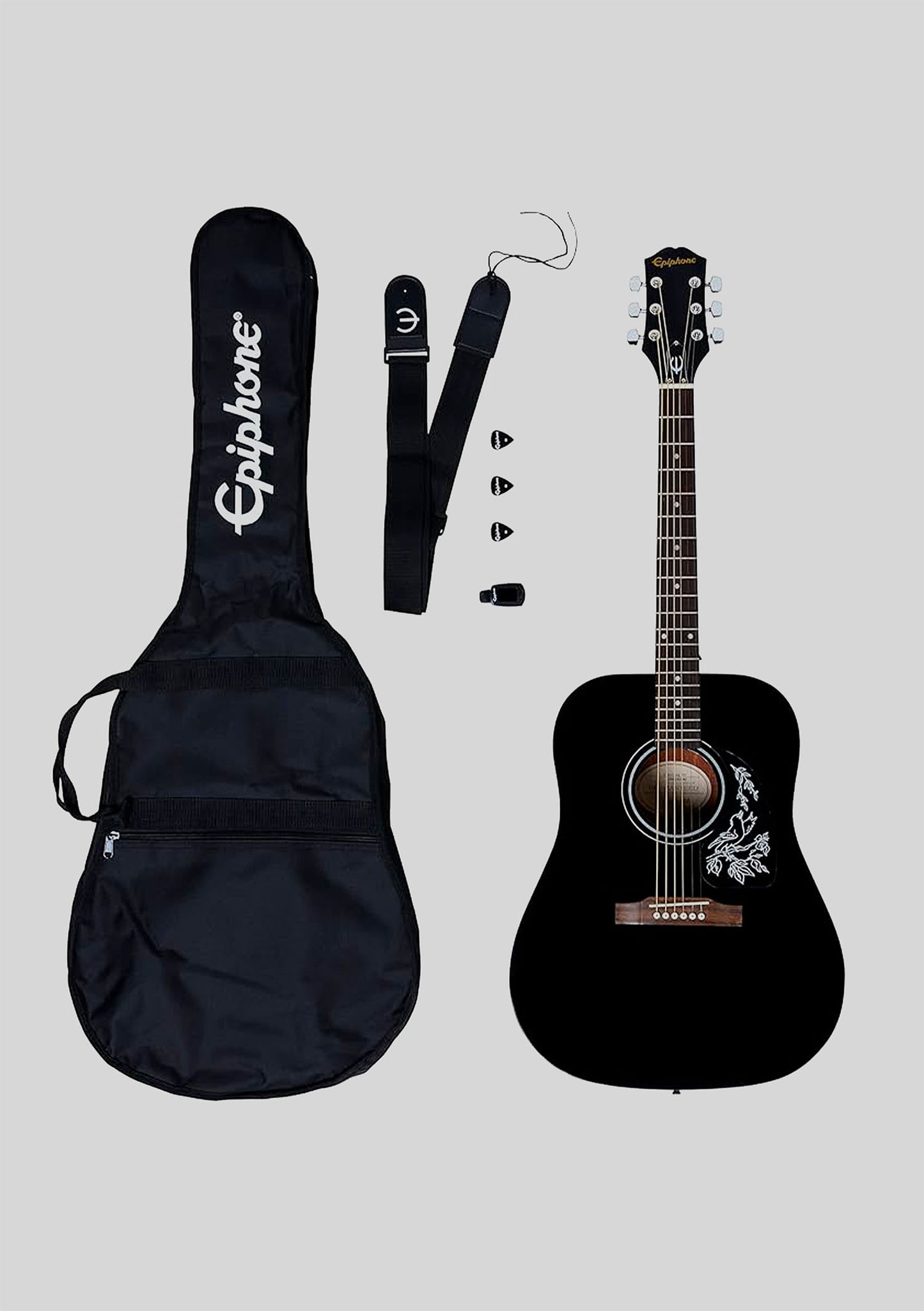 Epiphone Starling color Ebony Pack (guitarra + funda + afinador + uñetas) - Guitarra acústica