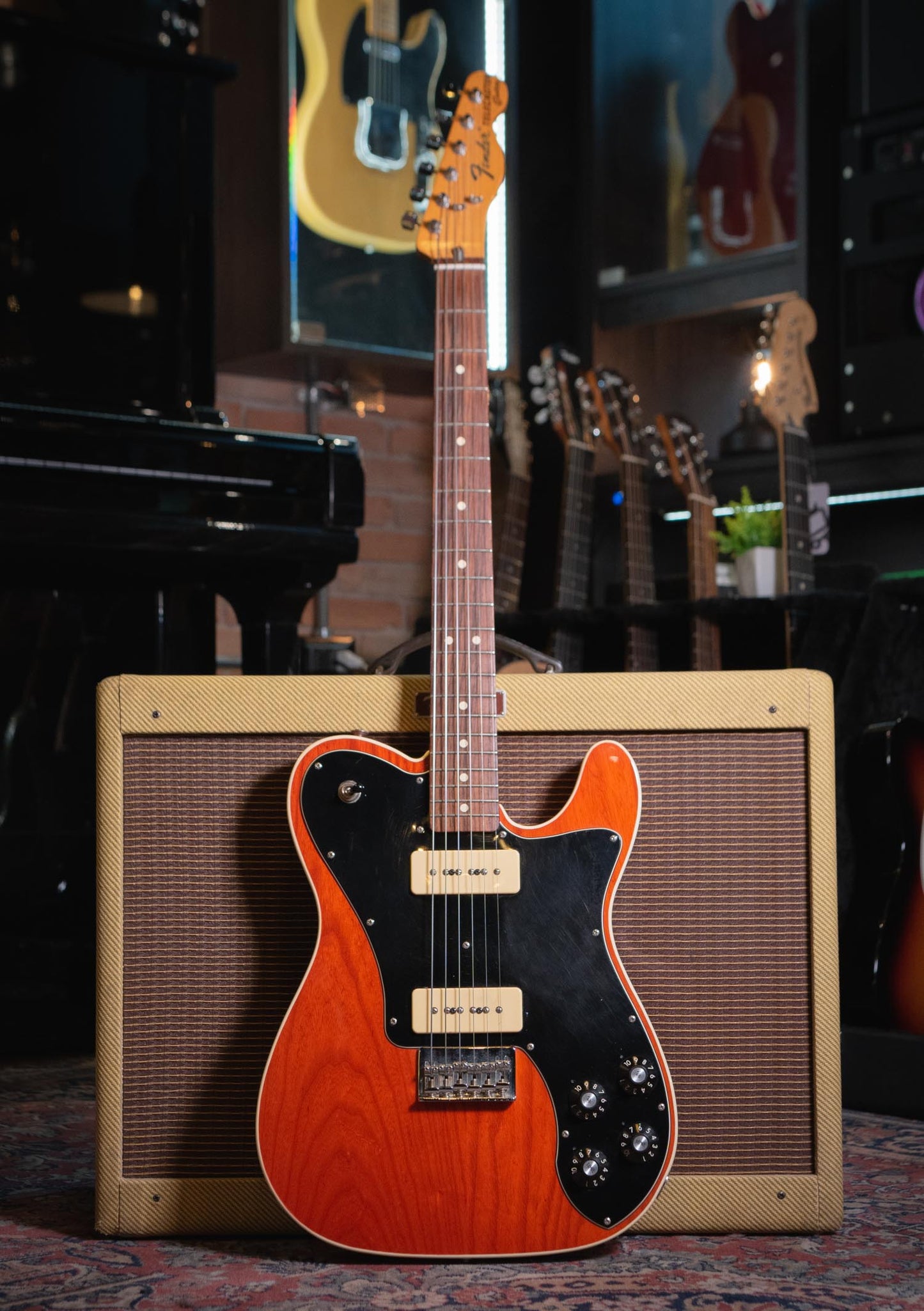 Fender FSR 72 Telecaster Custom P90 Sunset Orange Transparent usada año 2012 - Guitarra eléctrica