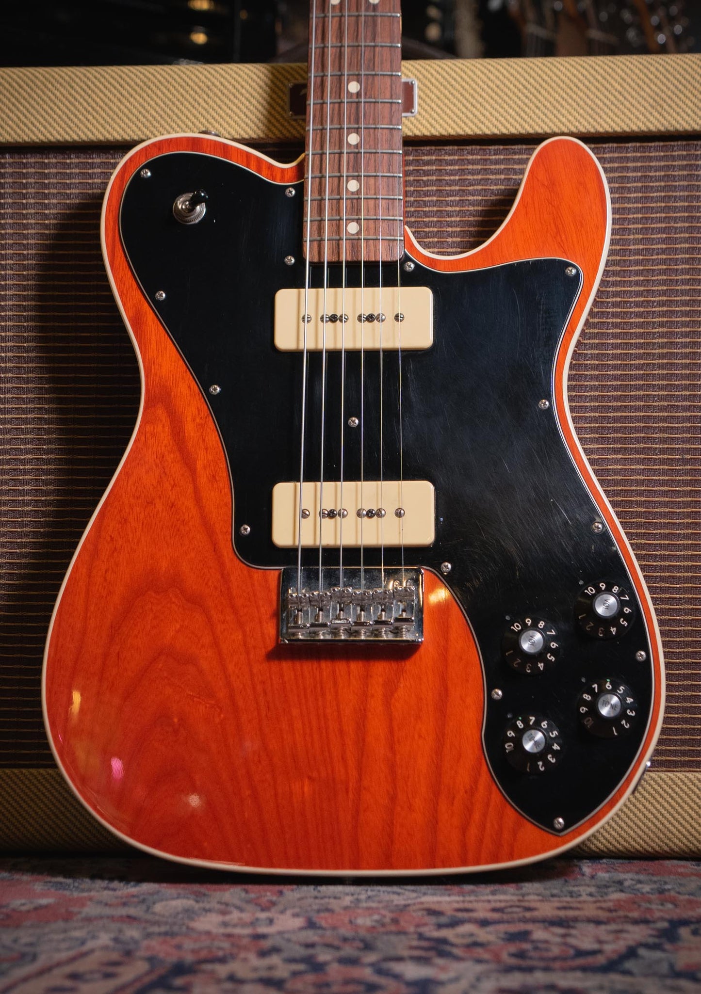 Fender FSR 72 Telecaster Custom P90 Sunset Orange Transparent usada año 2012 - Guitarra eléctrica