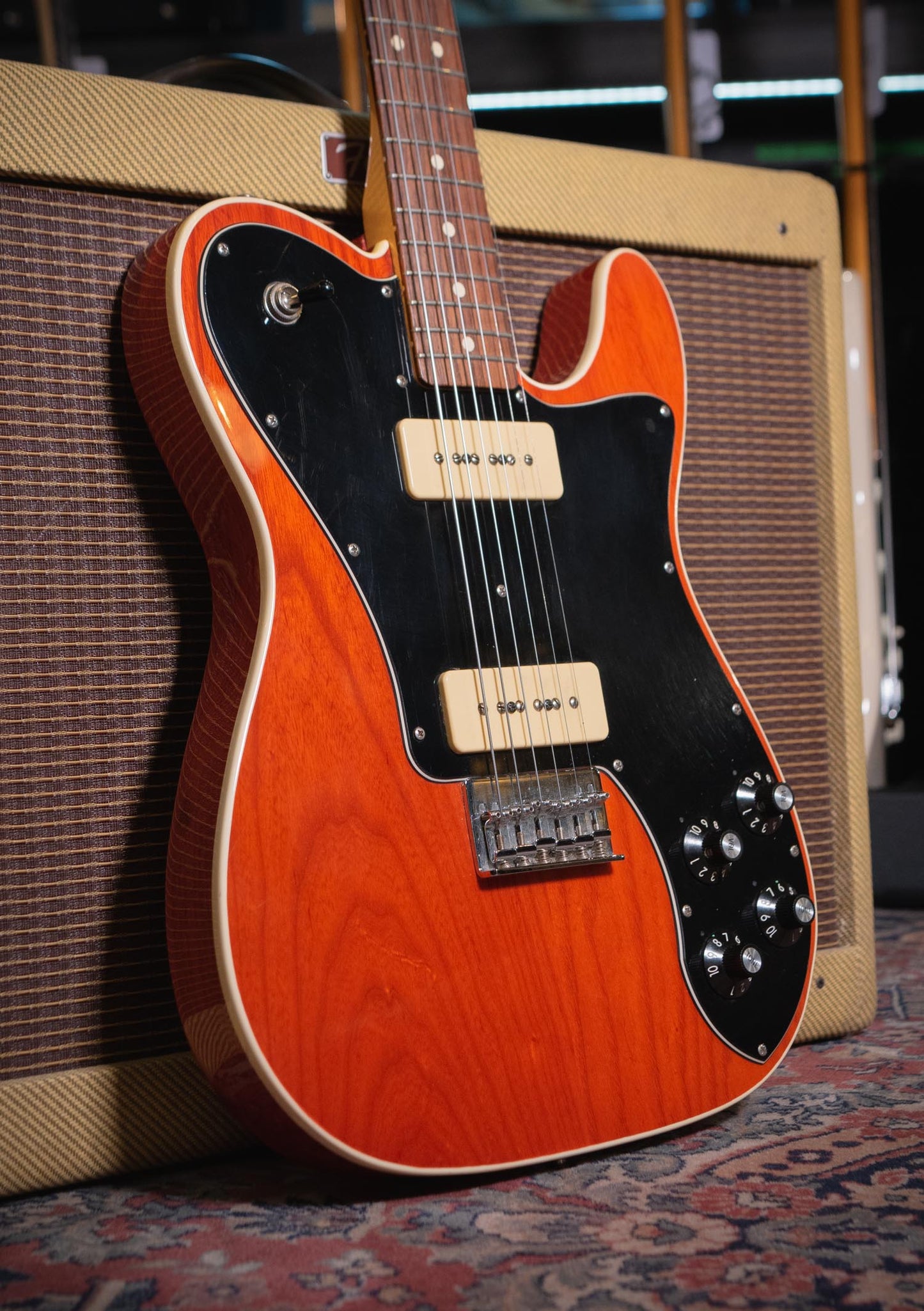 Fender FSR 72 Telecaster Custom P90 Sunset Orange Transparent usada año 2012 - Guitarra eléctrica