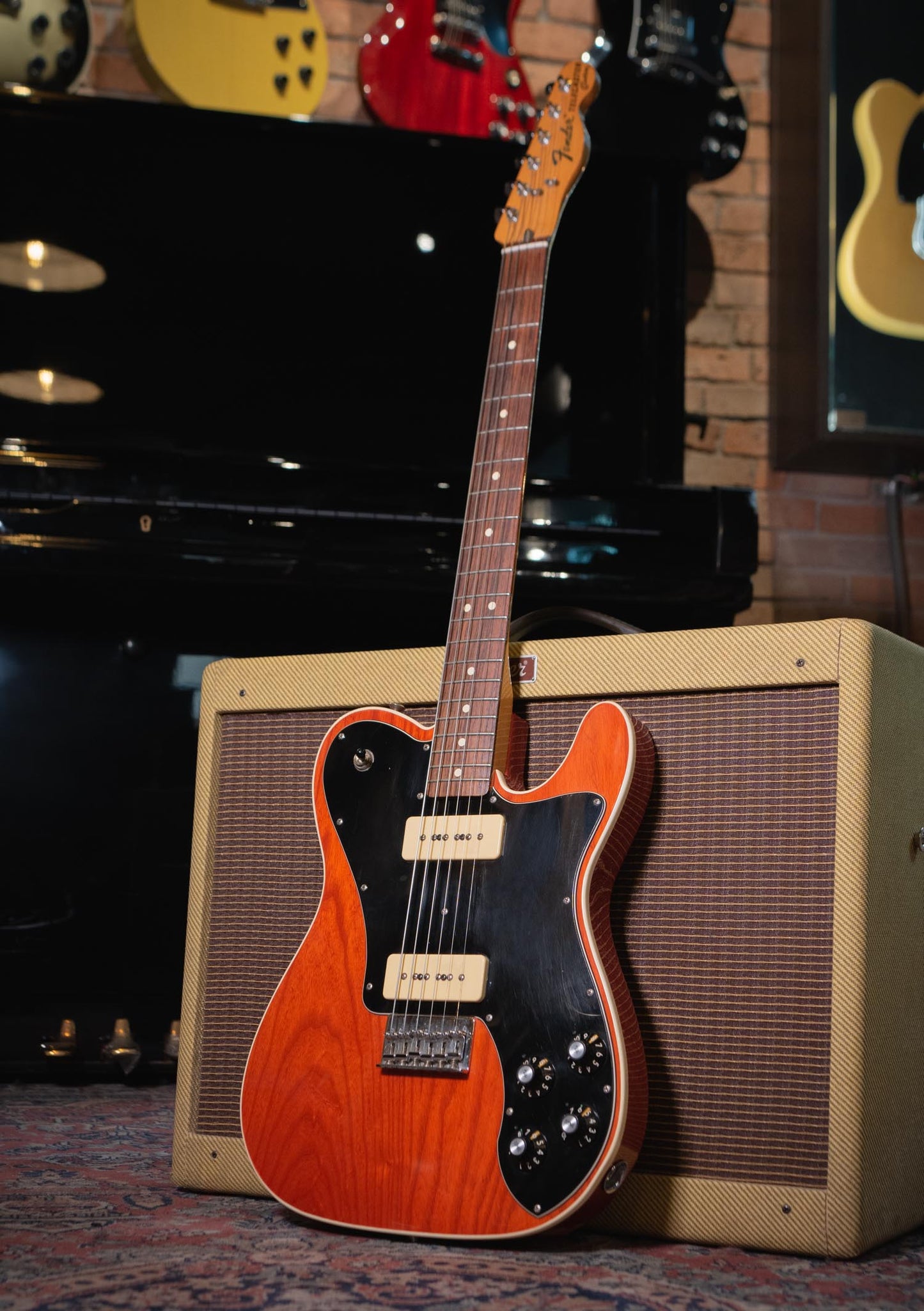 Fender FSR 72 Telecaster Custom P90 Sunset Orange Transparent usada año 2012 - Guitarra eléctrica