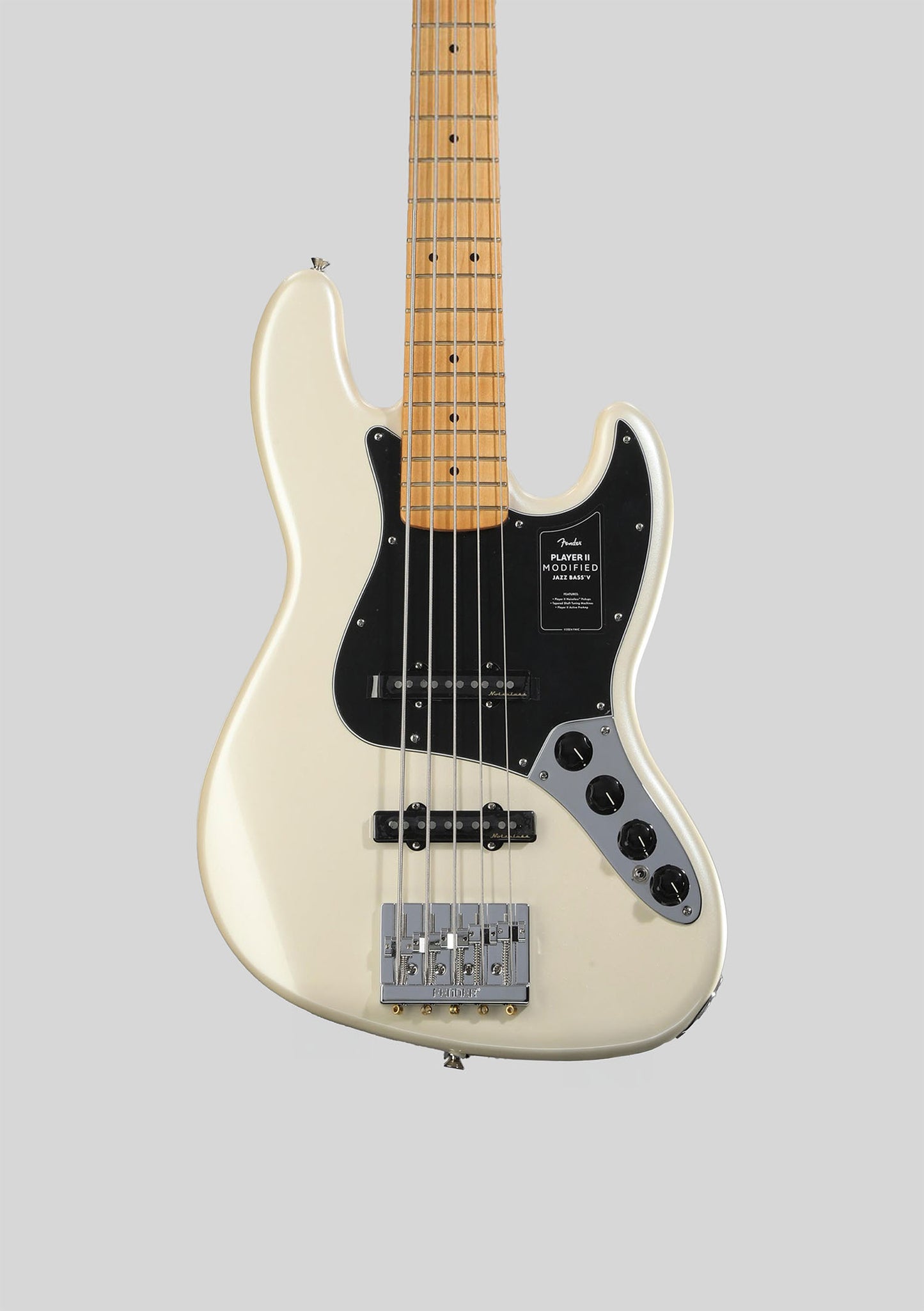 Fender Player II Modified Active Jazz Bass V - Olympic Pearl, Maple Fingerboard - Bajo eléctrico