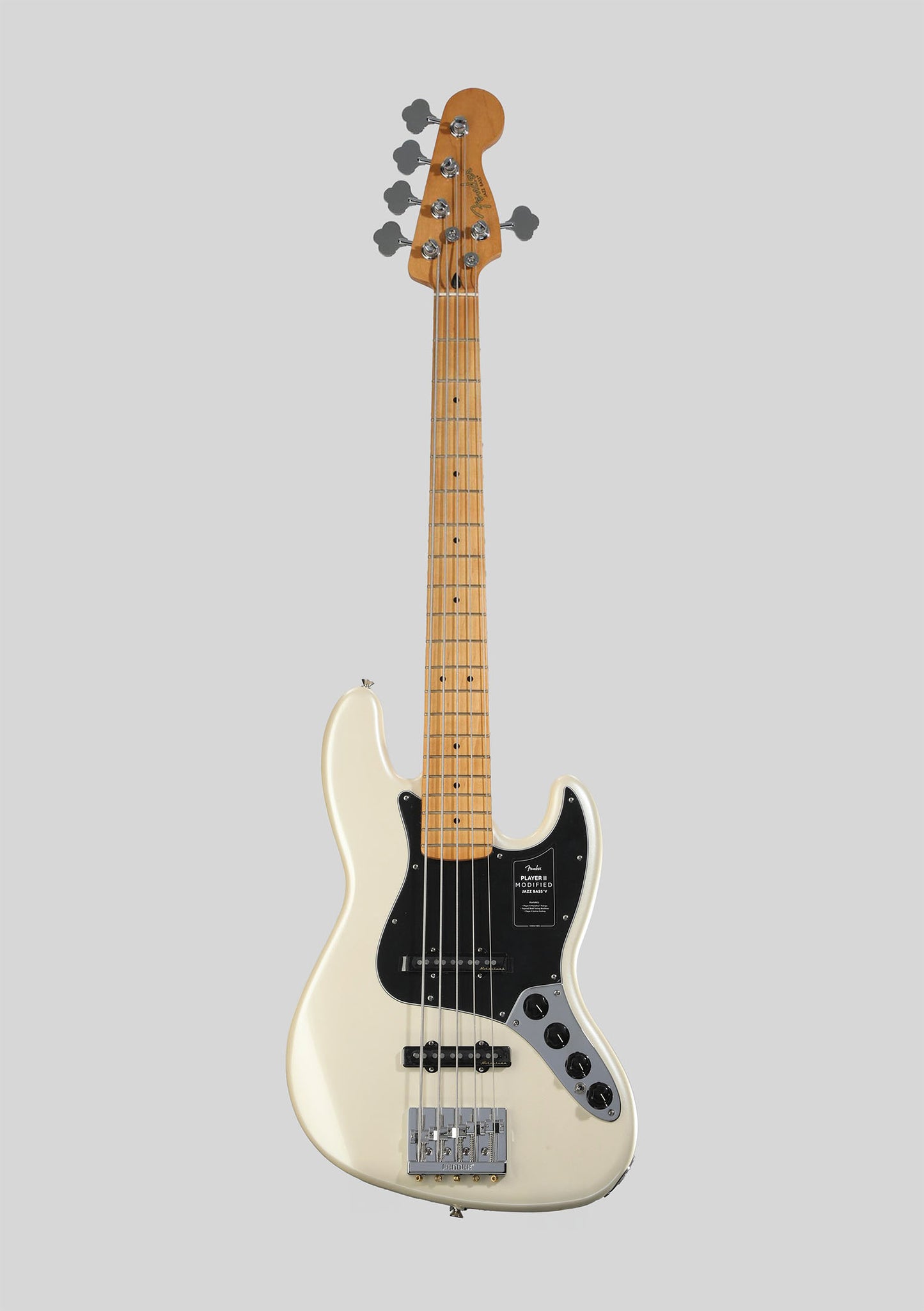 Fender Player II Modified Active Jazz Bass V - Olympic Pearl, Maple Fingerboard - Bajo eléctrico