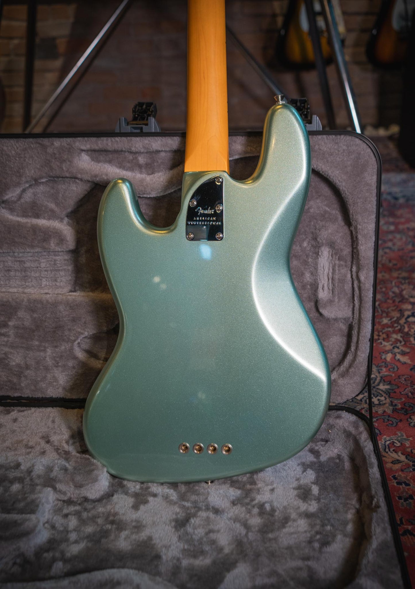 Fender American Professional II Jazz Bass Mystic Surf Green usado año 2022  - Bajo eléctrico