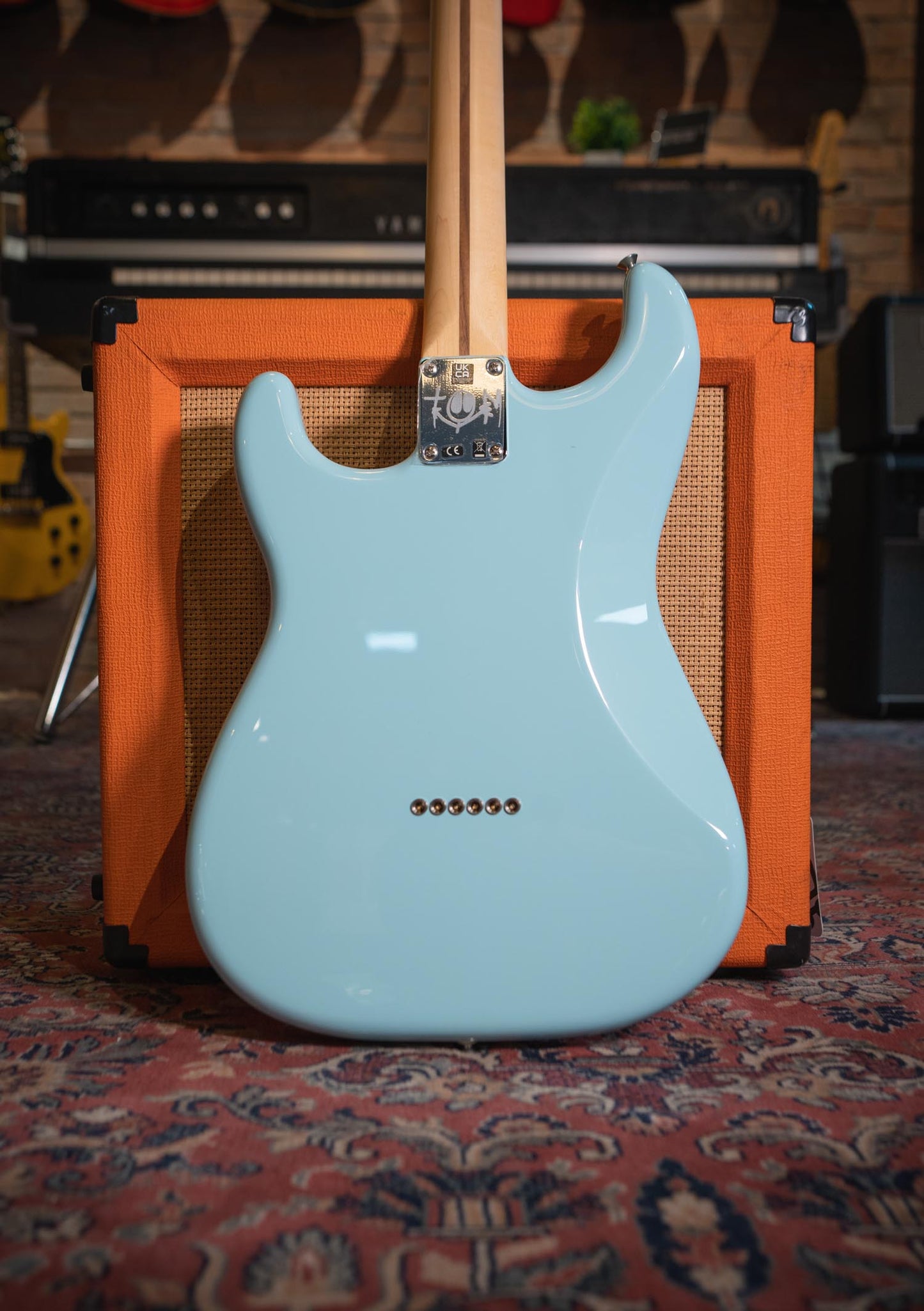 Fender Tom DeLonge Stratocaster® Daphne Blue usada año 2023 - Guitarra eléctrica