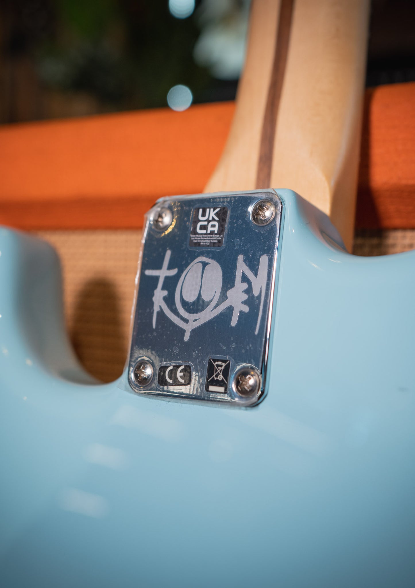 Fender Tom DeLonge Stratocaster® Daphne Blue usada año 2023 - Guitarra eléctrica