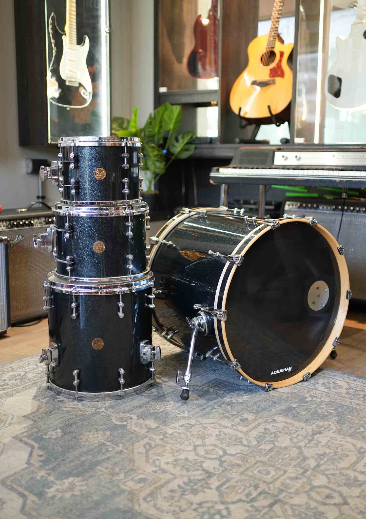 Gretsch Drums New Classic Black Galaxy Sparkle 22-10-12-14 (usado) Shell Pack - Batería acústica