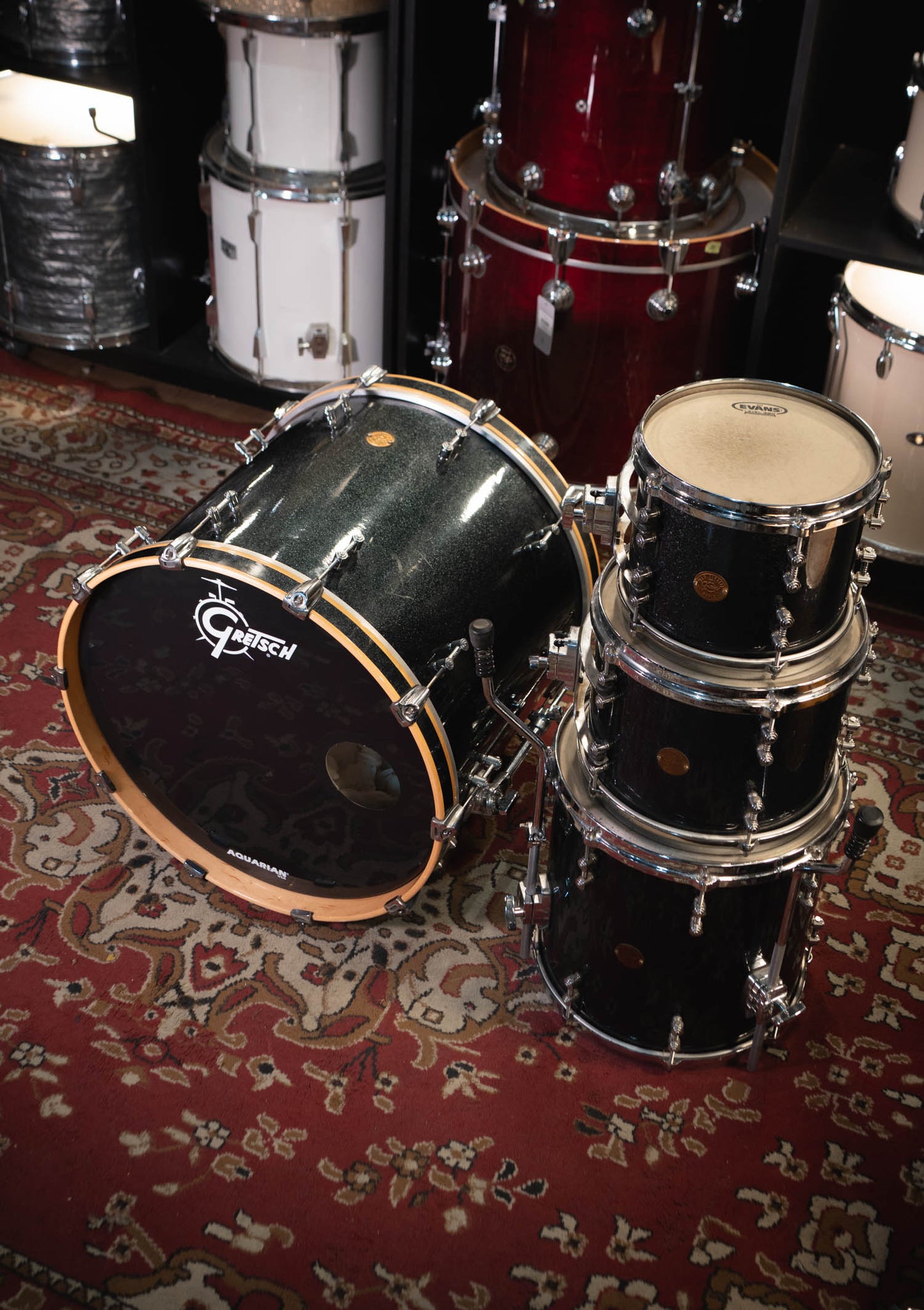 Gretsch Drums New Classic Black Galaxy Sparkle 22-10-12-14 (usado) Shell Pack - Batería acústica