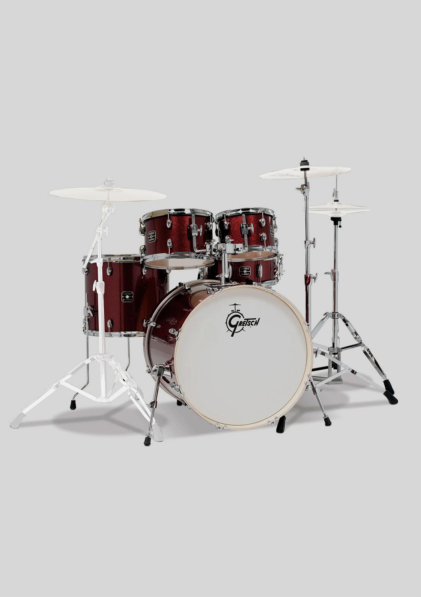 Gretsch Energy 10,12,16,22 + 14x5,5 color Ruby Sparkle - Shellpack + Caja