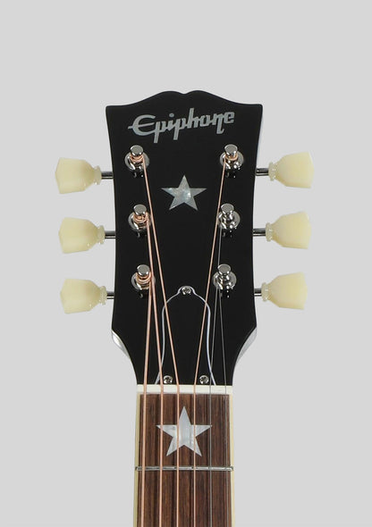 Epiphone J-180 LS Inspired by Gibson - Ebony - nueva año 2025 - Guitarra electroacústica