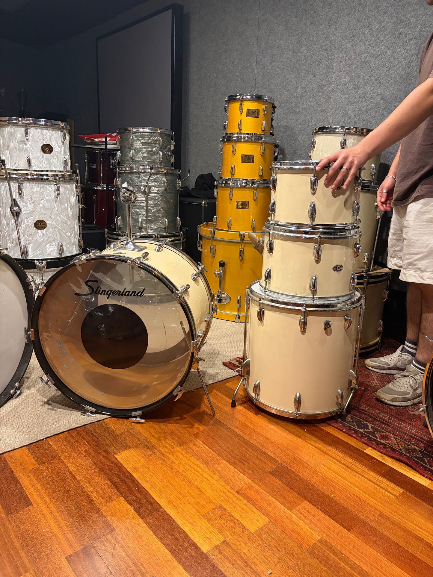 Slingerland 12 x 13 x 16 x 22 White Gloss usada años 60s - Batería acústica