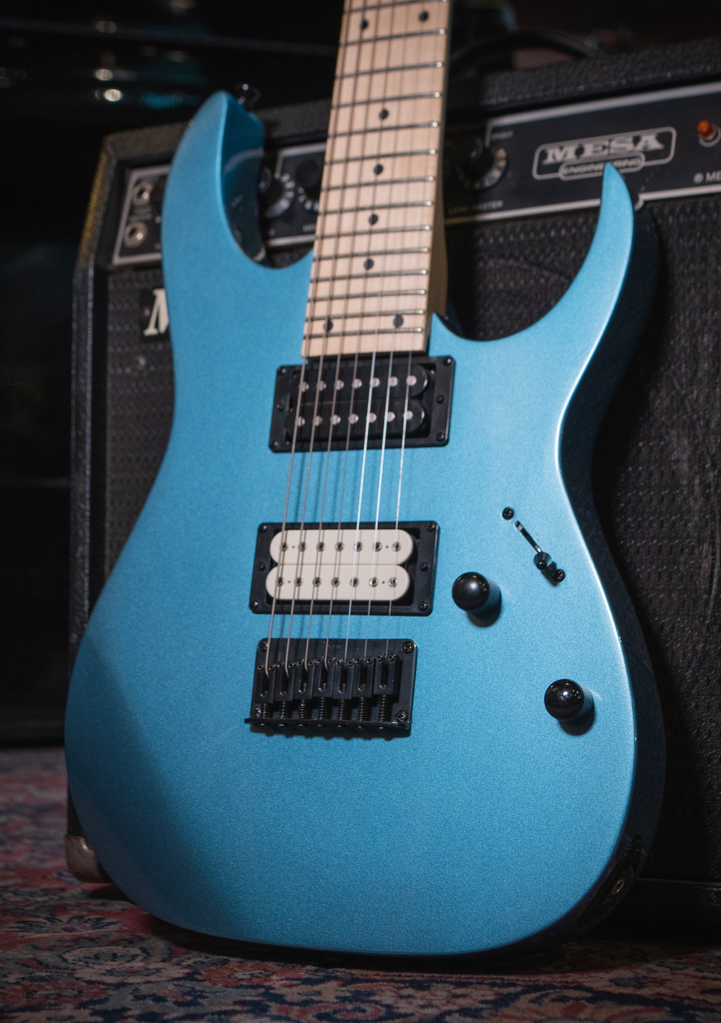 Ibanez Gio GRG7221M 7 cuerdas Metallic Light Blue usada (incluye softcase) - Guitarra eléctrica