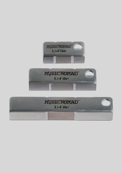 Nivelador de trastes single Set de 3 (1.25”, 2”, 3”) MusicNomad Fret Leveler - Diamond U-File for Leveling Single Guitar Frets -