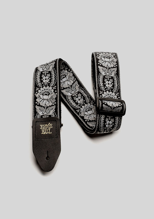 Correa guitarra o bajo Ernie Ball Jacquard Strap Silver Orleans P04150