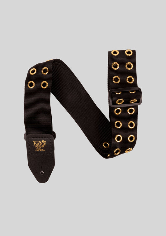 Correa guitarra o bajo Ernie Ball Premium Guitar Strap/Bass Strap - Hole Lotta Metal Gold P05398