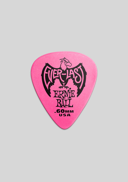 Pack de 12 uñetas Ernie Ball Everlast Pink .60mm P09179