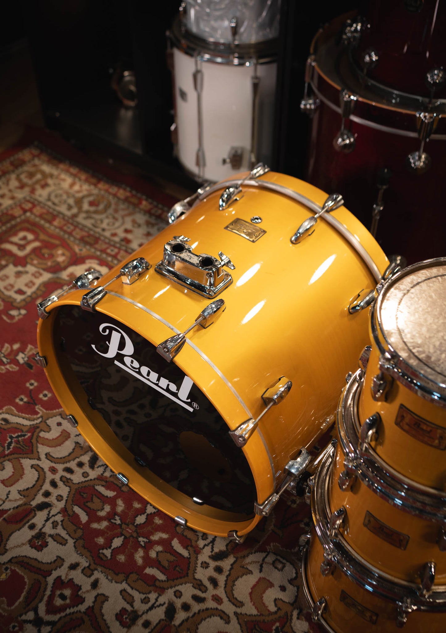 Pearl Master Studio Birch Shell 10 x 12 x 14 x 22 Antique Gold usada - Batería acústica