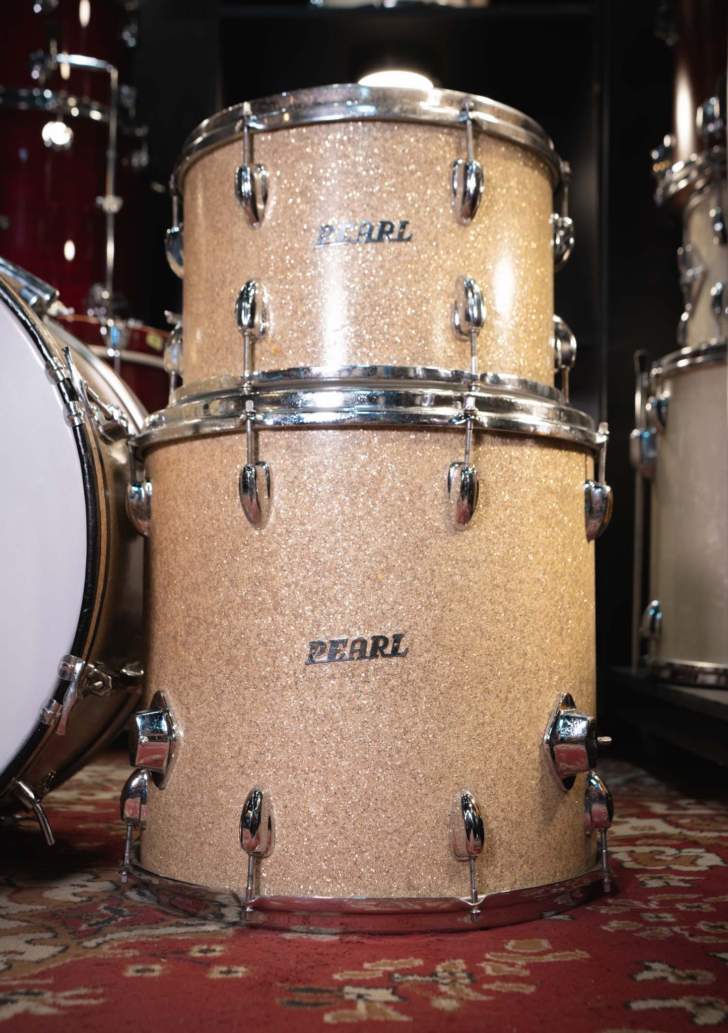 Pearl Super deluxe 13 x 16 x 22 x 14 Sparkle usada años early 60s - Batería acústica