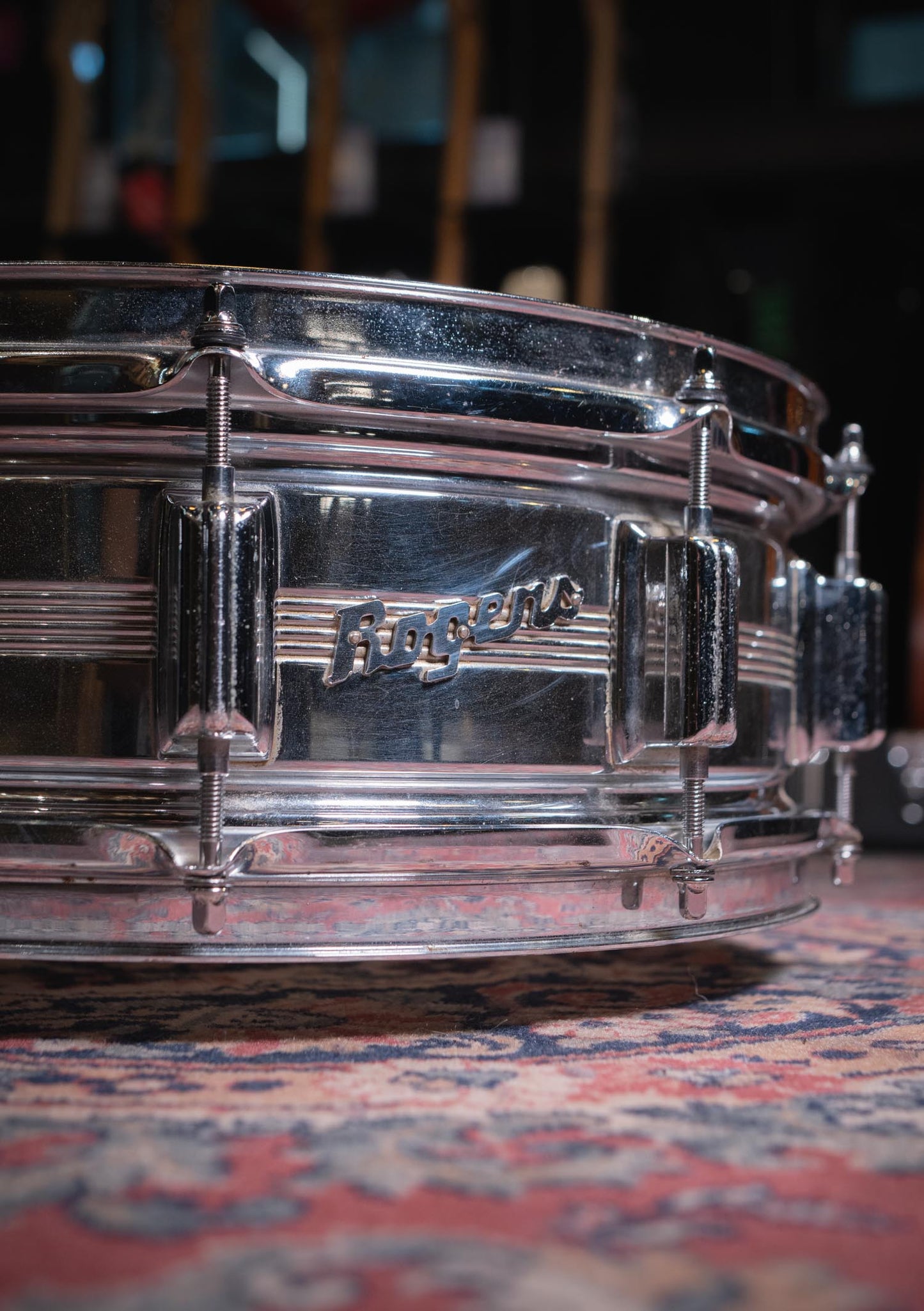 Rogers dyna-sonic 14x5 60s Chrome over brass usada - Caja