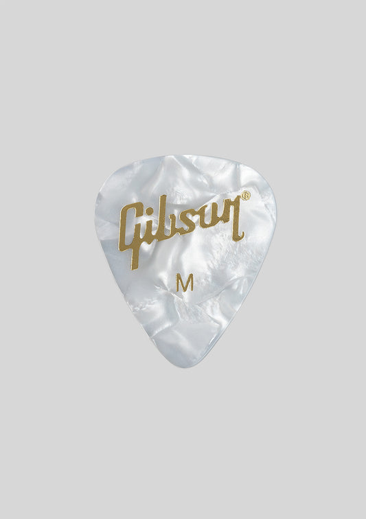 Set uñetas medium (12u) Gibson Pearloid White