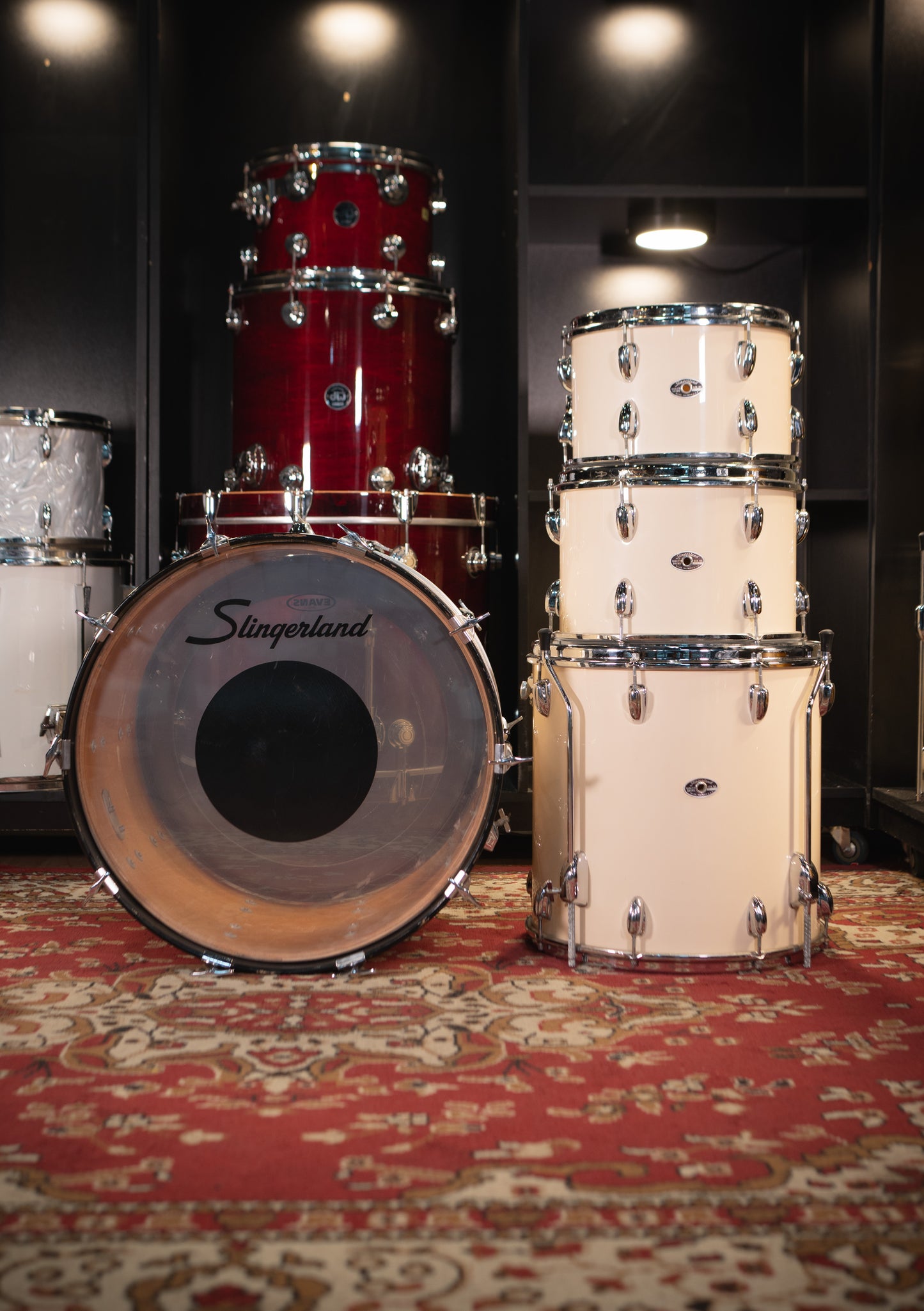 Slingerland 12 x 13 x 16 x 22 White Gloss usada años 60s - Batería acústica