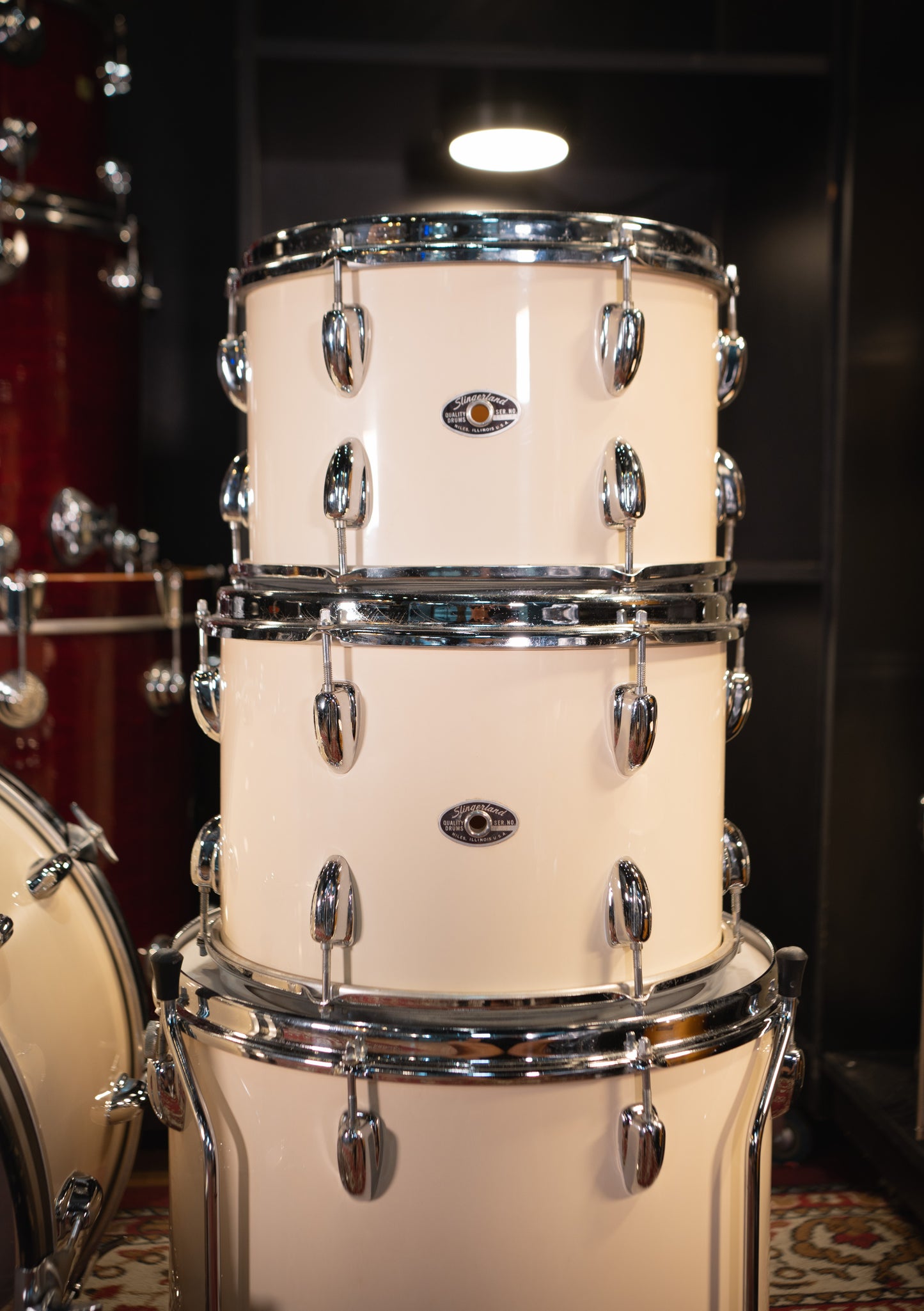 Slingerland 12 x 13 x 16 x 22 White Gloss usada años 60s - Batería acústica