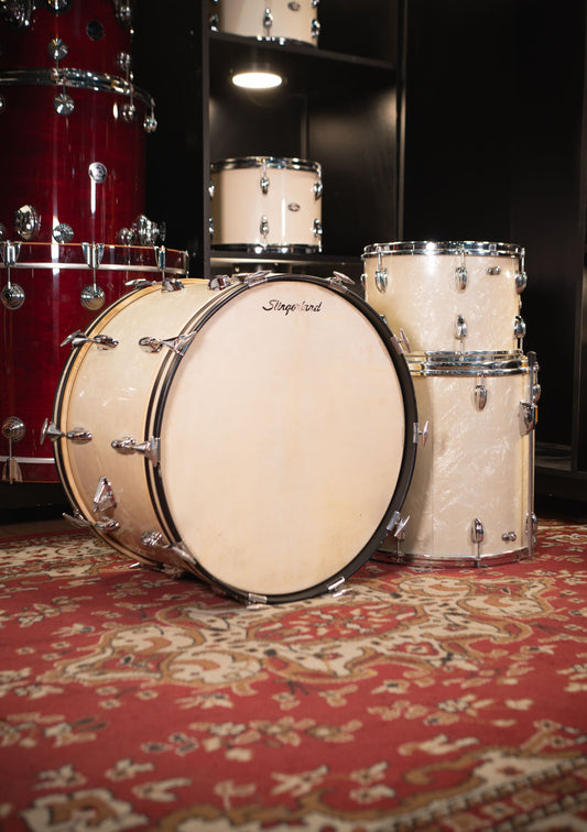 Slingerland 13 x 16 x 22 x 14 White Marine Peal usada años 60s - Batería acústica