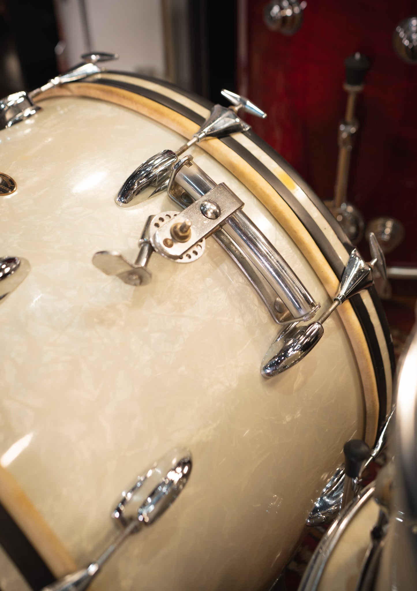 Slingerland 13 x 16 x 22 x 14 White Marine Peal usada años 60s - Batería acústica