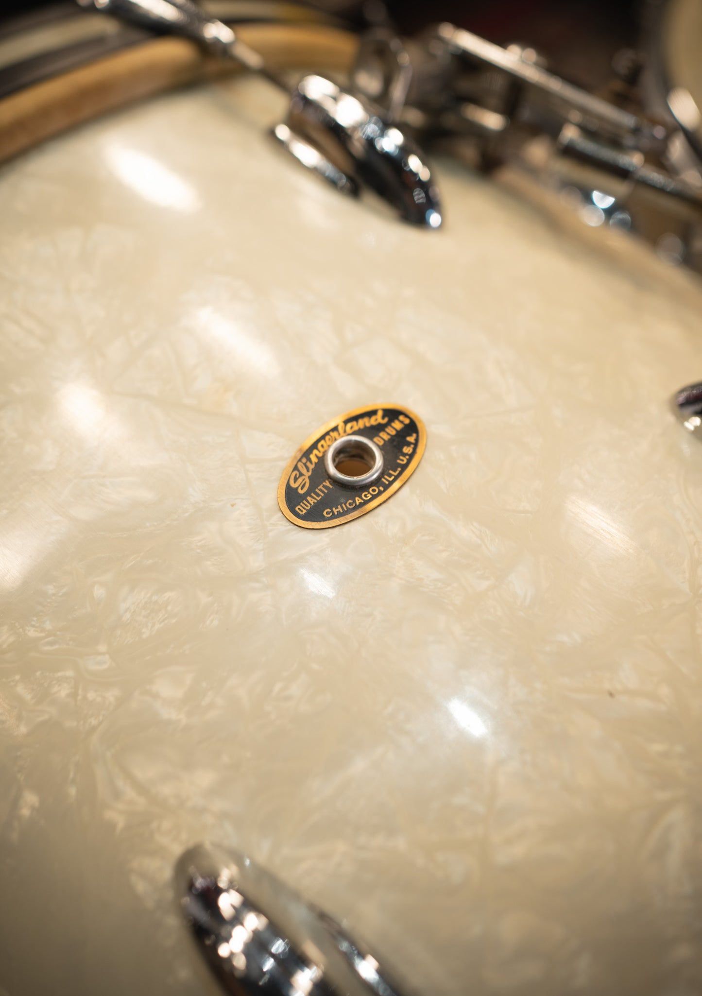 Slingerland 13 x 16 x 22 x 14 White Marine Peal usada años 60s - Batería acústica