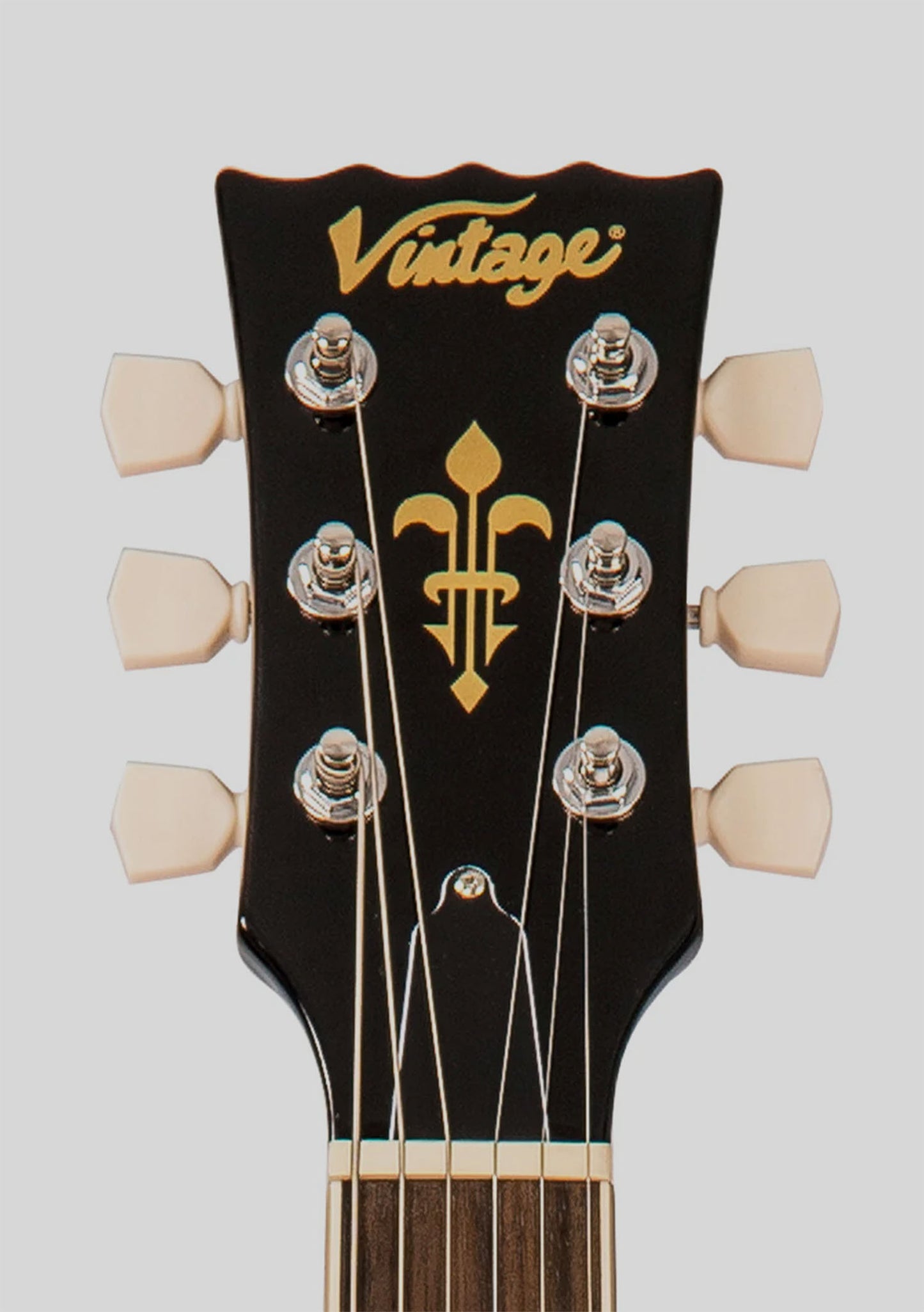 Vintage V100 Reissued Black Flamed con Bigsby - Guitarra eléctrica