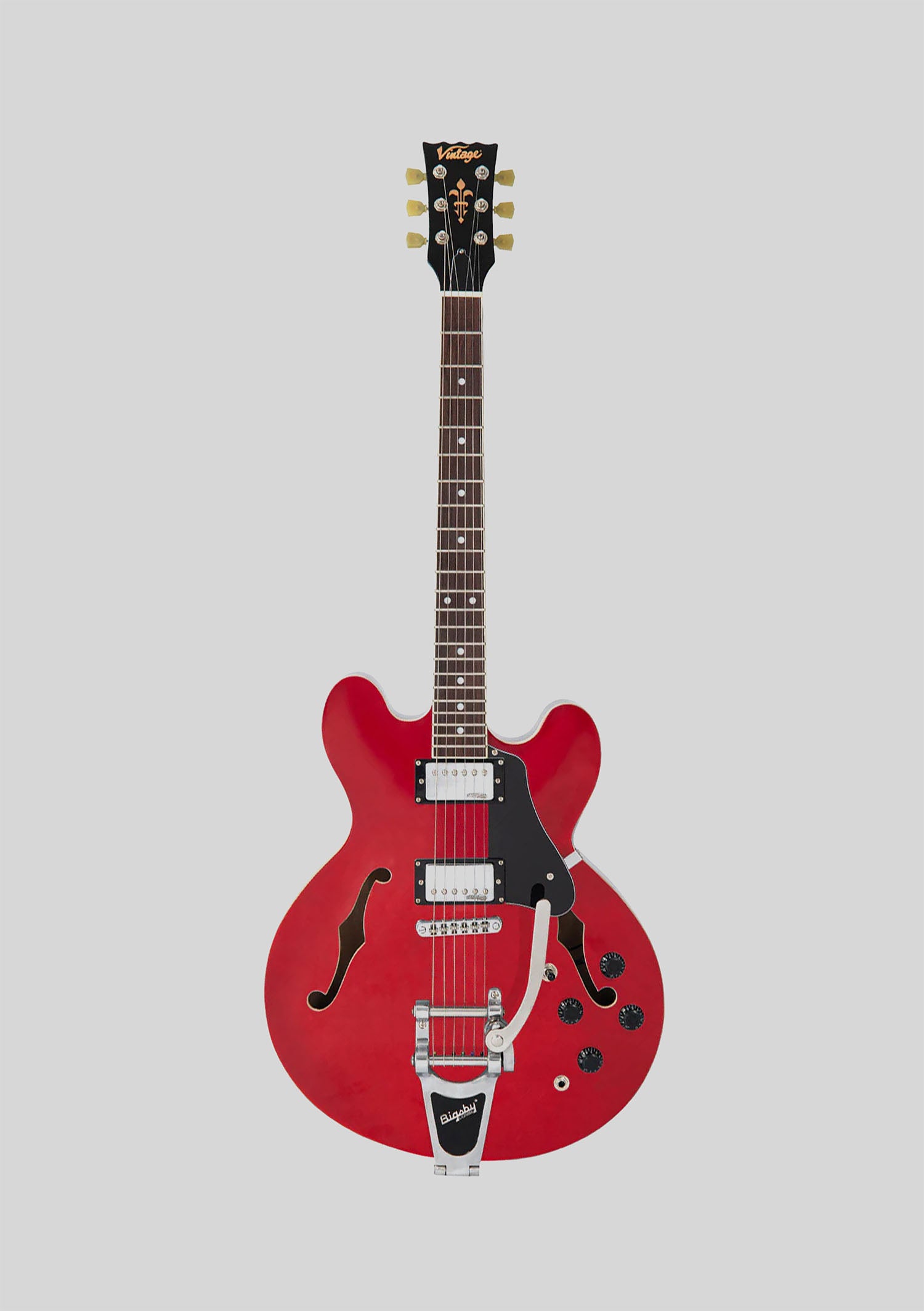 Vintage VSA500 Semi Hollow con Bigsby color cherry - Guitarra
